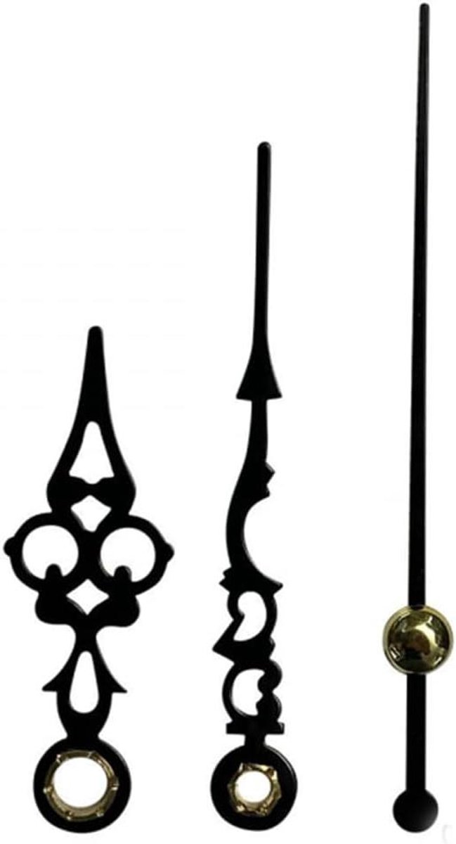 Klok Wijzers Set - Quartz Onderdelen - Klok Repareren - Pers Fit Ontwerp - 50mm Zwart Metaal - Diverse