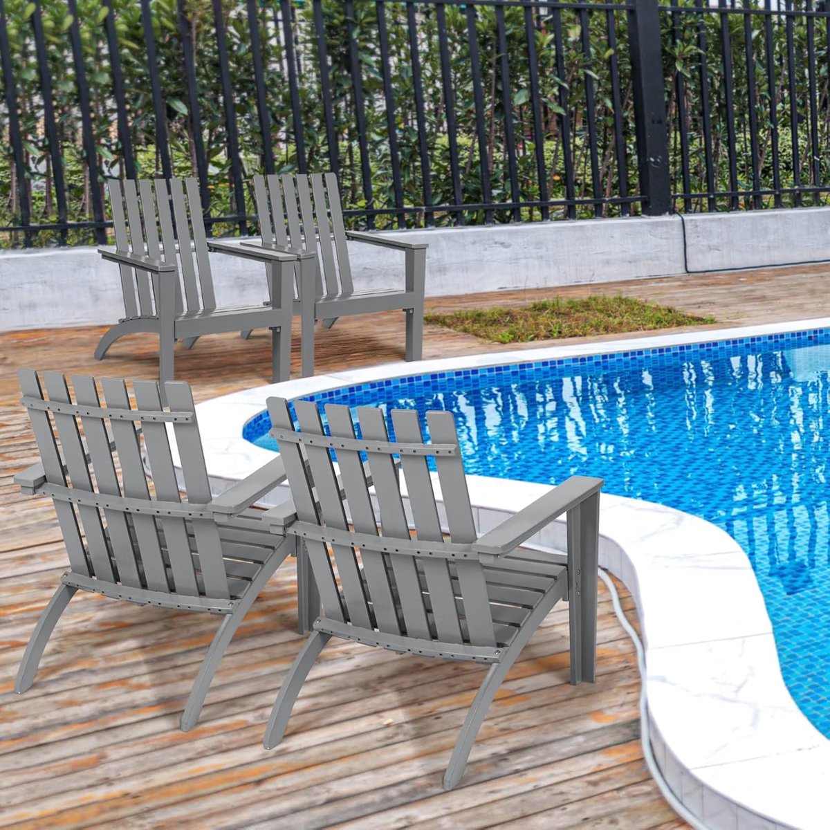 Adirondack Tuinstoel Hout – Meuble - Grijs - – Meuble Paris Ergonomische Acaciahouten - Medahomestore