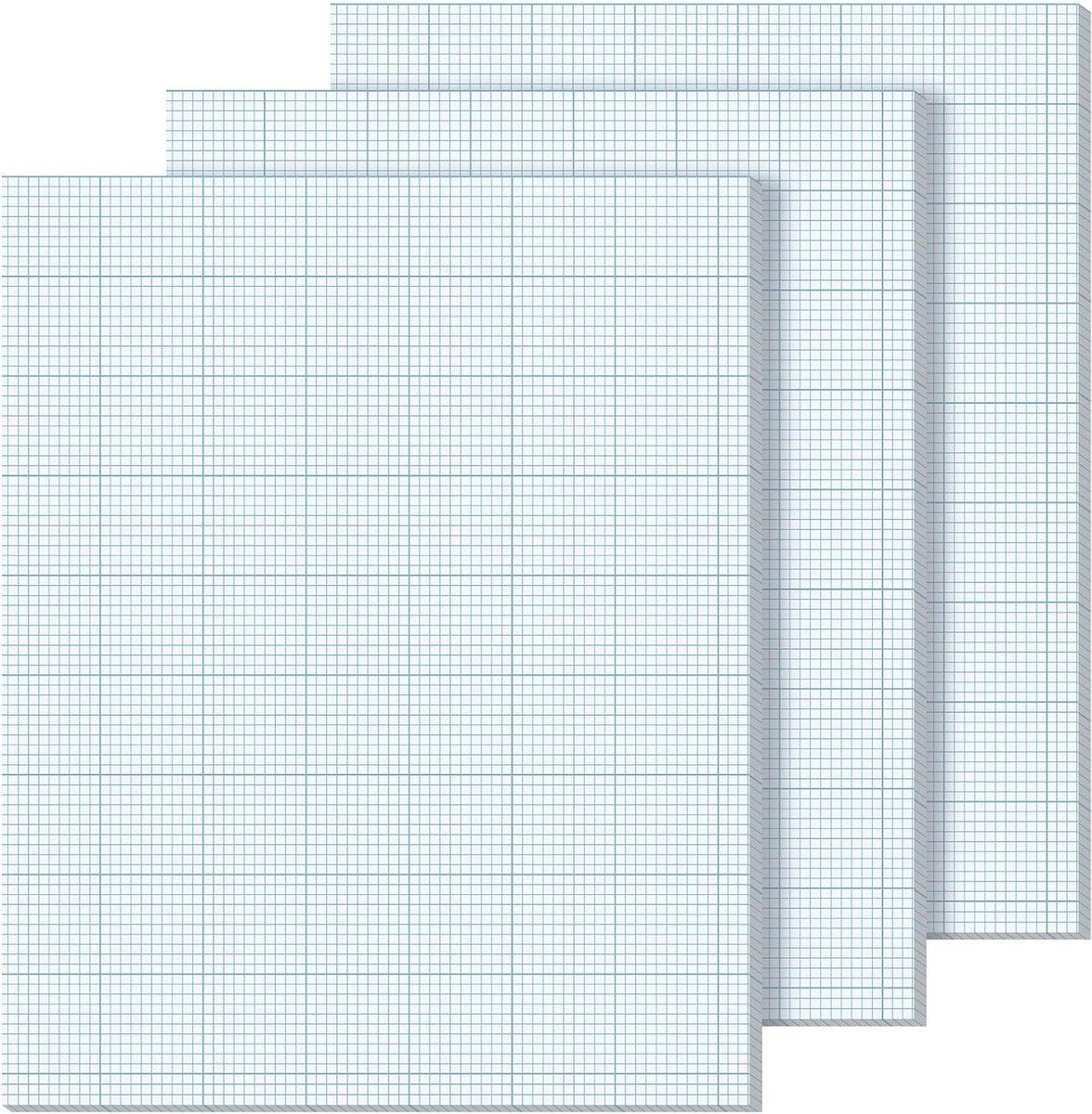 Ruitjesblokken - Grafiekpapier Blokken - Tekenen en Schrijven - 10x10 Rasters Per Inch - 8.5 x 11 Inch - Blauw