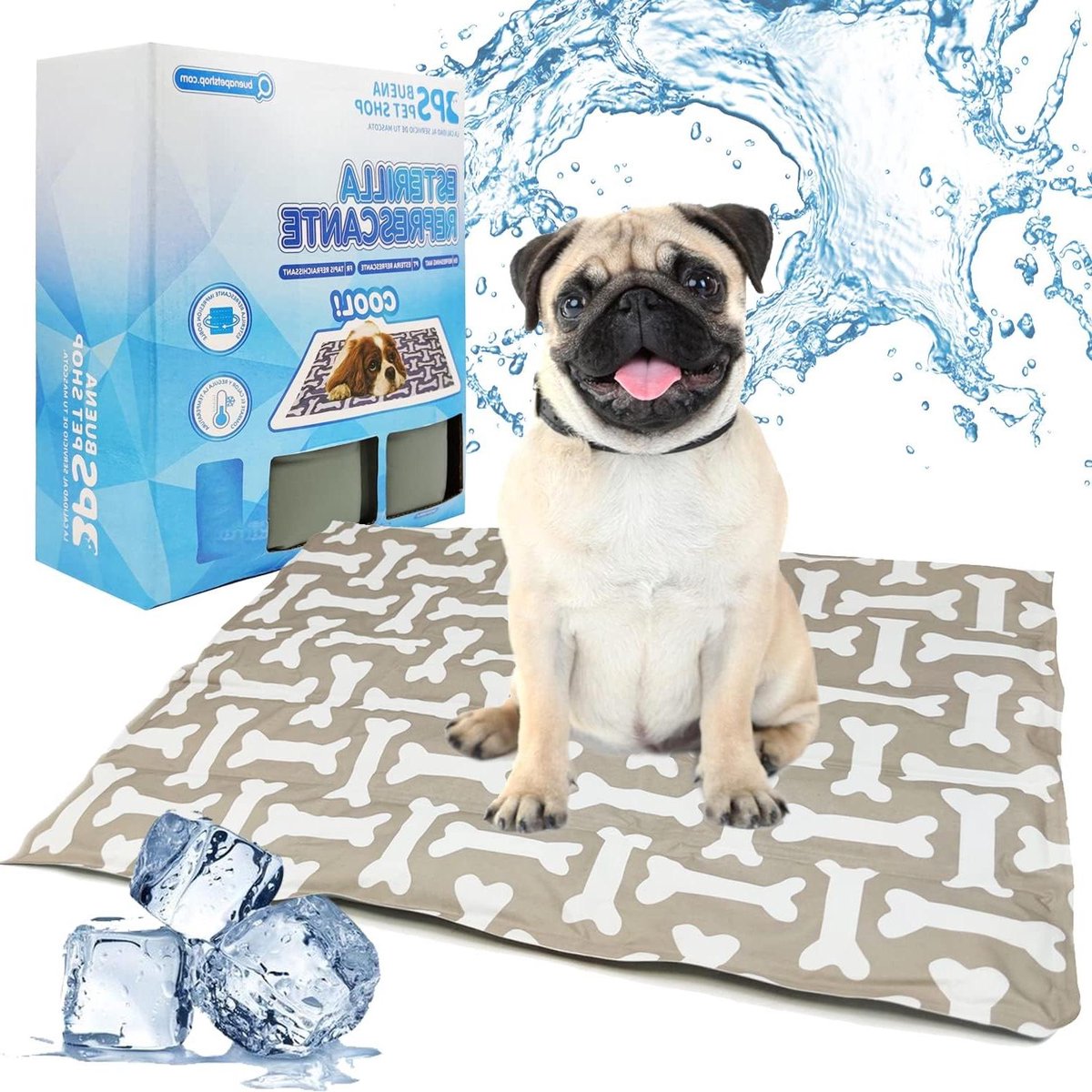 Bol.com Koelmat - 40 x 30 cm - Koelmat hond - Koelmat kat - Coolmat hond - Koelmat voor honden - Koelmat voor katten - Verkoelen... aanbieding