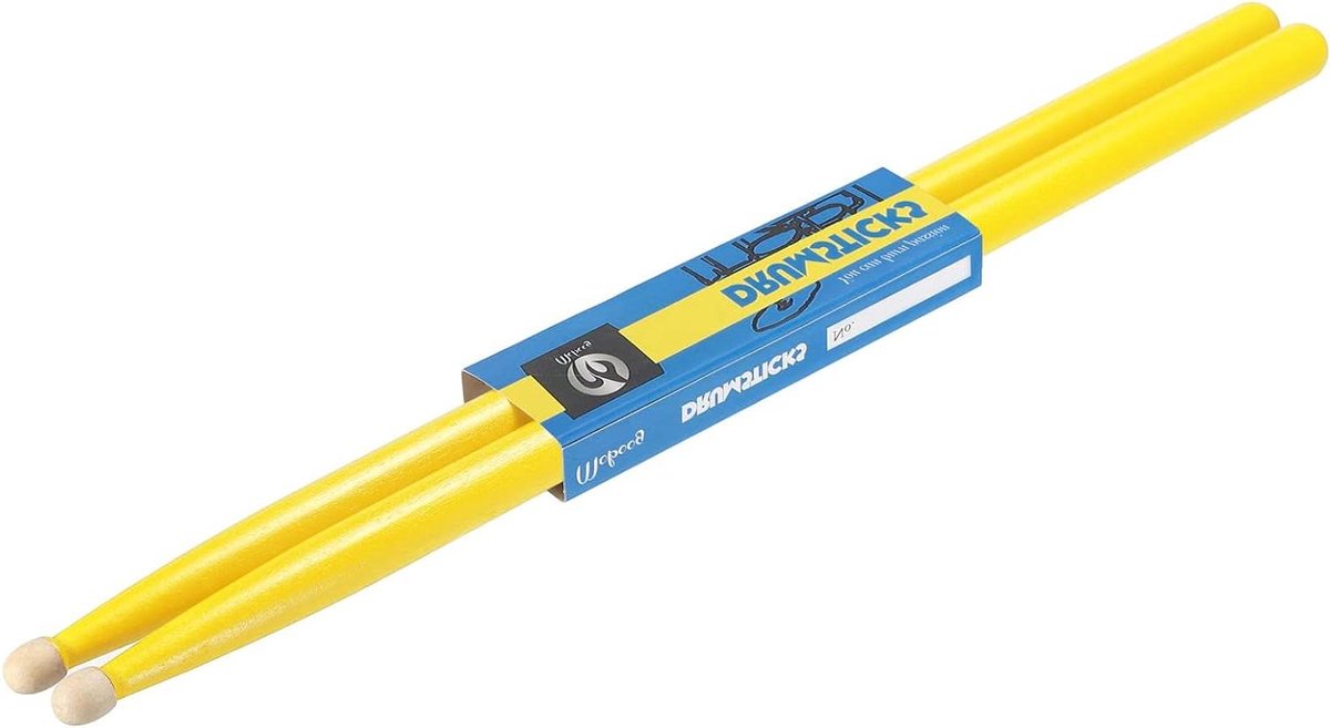 Drumstokken - Percussie stokken - Muziek maken - Anti-slip grip - 5A 16 inch - Geel