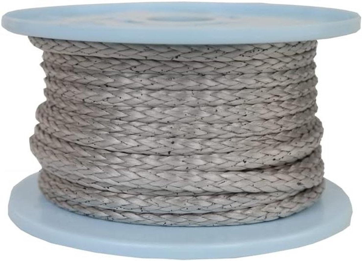 Gevlochten Dyneema Touw - Vlechtlijn Dyneema - Hoge Belasting - Minimale Rekbaarheid - 5 mm - 20 meter - Grijs