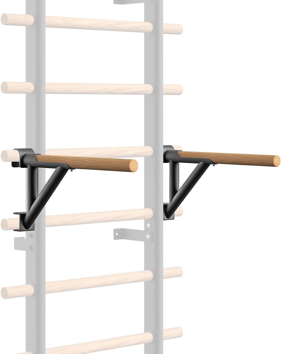 Dubbele Bar Beugel - Fitness Accessoire - Bovenlichaam Trainen - Stalen Frame 0.5cm - 4.56 Kilogram - Zwart