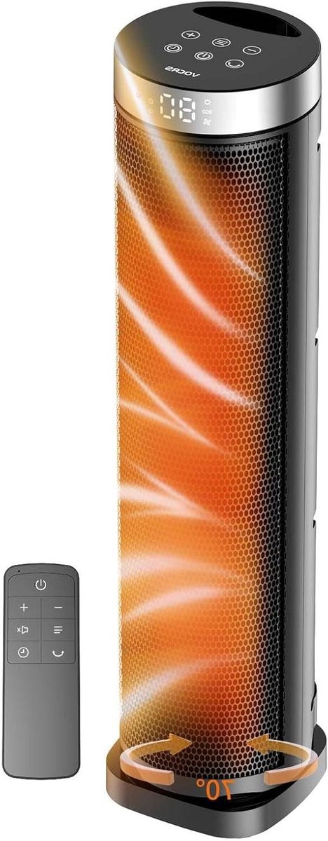Keramische Kamerverwarming - Elektrische Verwarming - Snel Ruimte Verwarmen - 70 Graden Oscillatie - 1500 Watt - Zwart