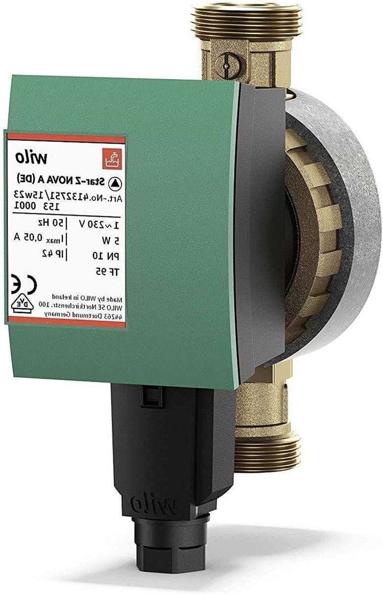 Circulatiepomp Drinkwater - Warmwaterpomp Huishouden - Direct Warm Water - Hoge Hygiëneveiligheid - Bouwlengte 138 mm - Groen