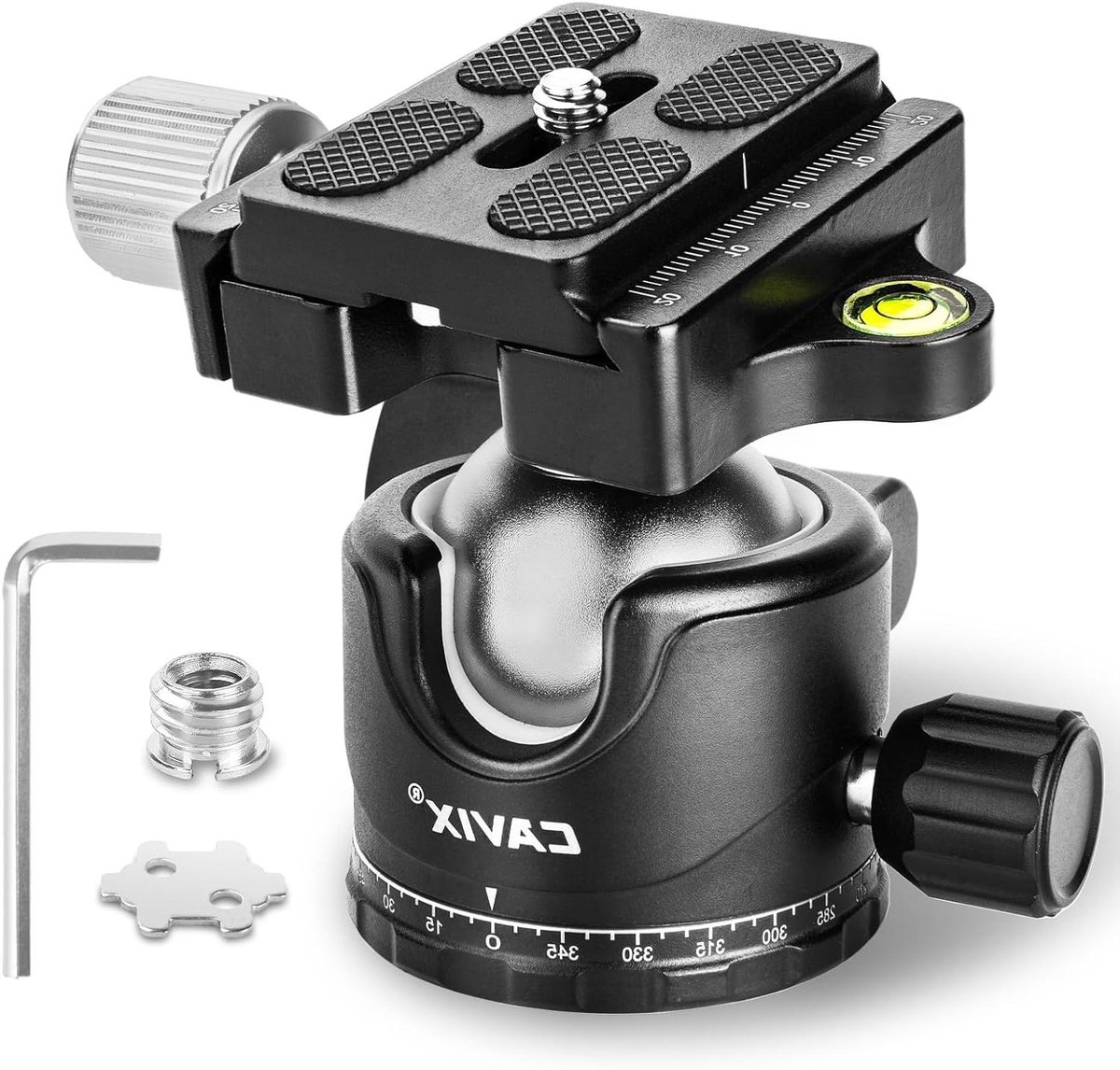 Camera Statiefkop - Balhoofd Statief - Fotografie Stabiliseren - CNC Metaal Constructie - 36mm Bal Diameter - Zwart/Zilver