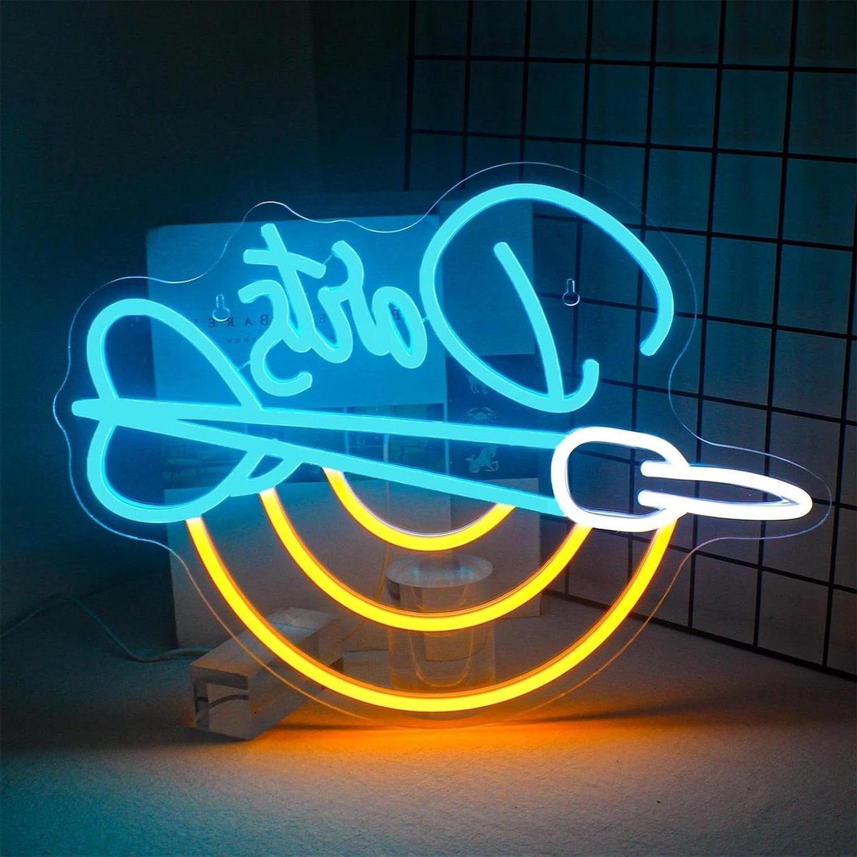 Neon Darts Bord - Lichtgevend Teken LED - Game Room Decoratie - Instelbare Helderheid - 1.5 Meter Snoer - Meerkleurig