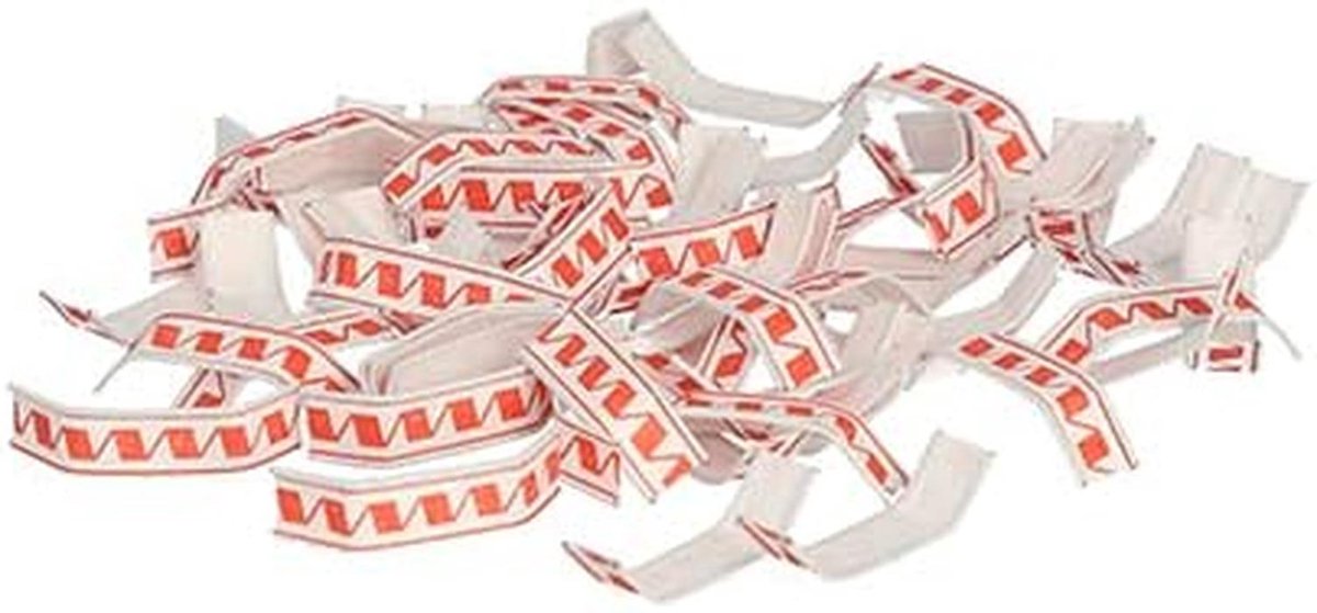 Sluitclips - Draadclips Papier - Zakken Sluiten - Draadversterkt Papier - 34 x 08 cm - Rood/Wit