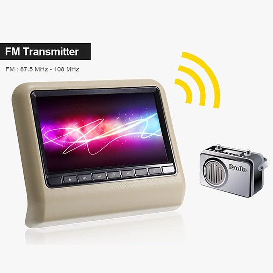 Hoofdsteun DVD Spelers - Auto Monitors - Reizen met Kinderen - Slot-in Scherm - 2 Stuks 9 Inch - Zwart — afbeelding 5