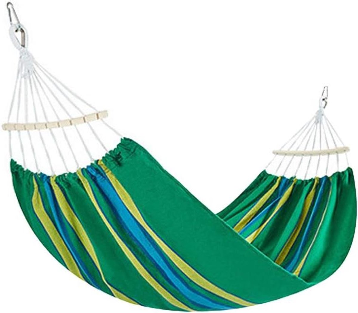 Draagbare Reishangmat - Kampeerhangmat Buiten - Ontspannen Buiten - Duurzaam Katoen - 200x100cm - Groen