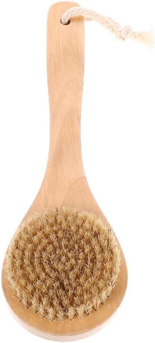 Douche Borstel - Bad Borstel - Lichaam Reinigen - Houten Handvat - 25 cm - Natuurlijk