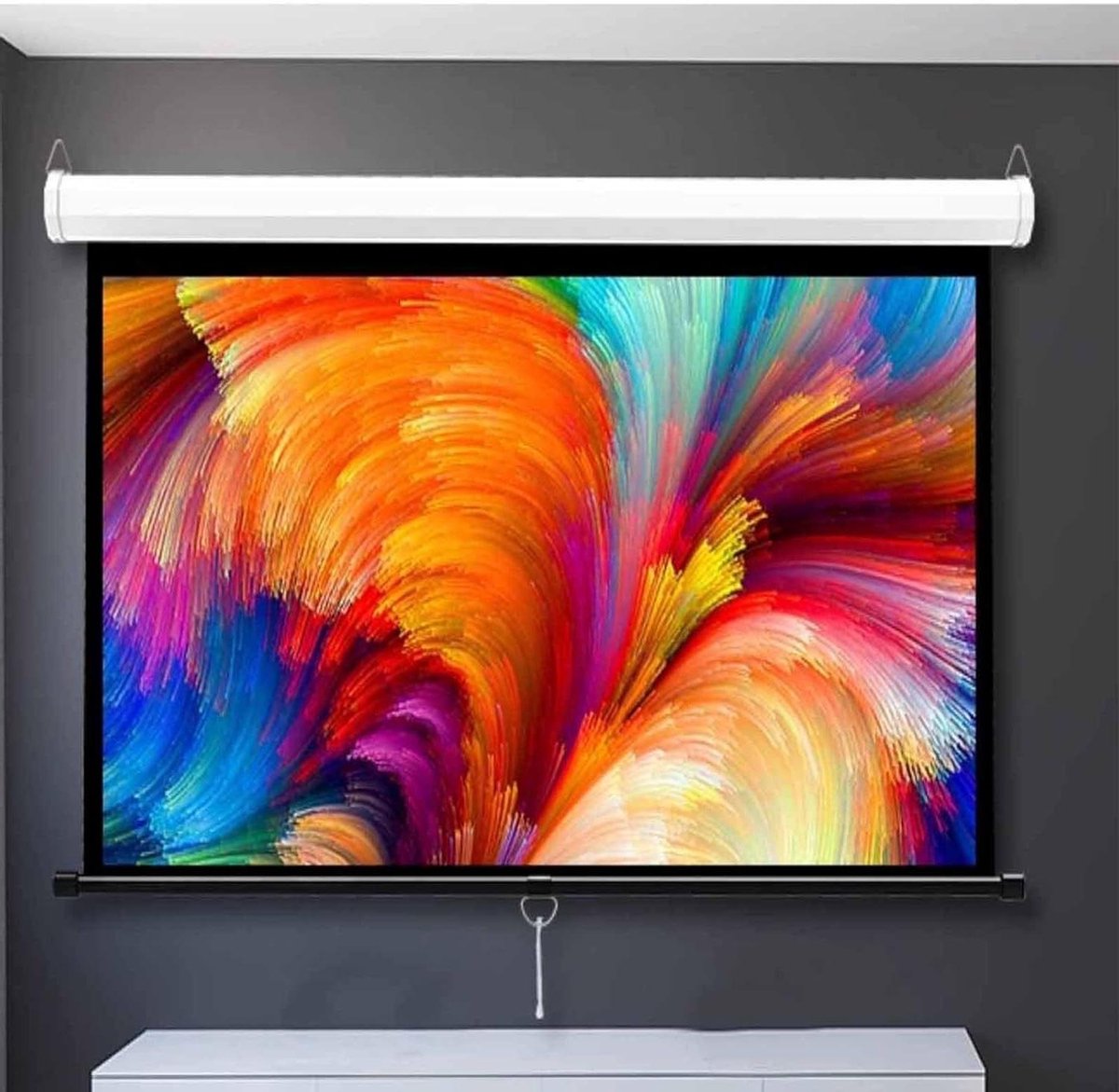 Filmscherm - Projectiescherm - Thuisbioscoop Maken - Intrekbaar Ontwerp - 60 inch - Wit