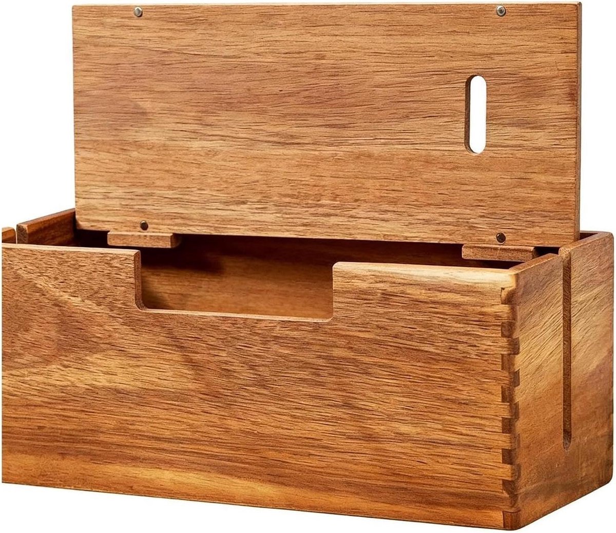 Koord Organizer Box - Kabel Opslag - Bureau Opruimen - Houten Design - 31 x 13.5 cm - Multicolor