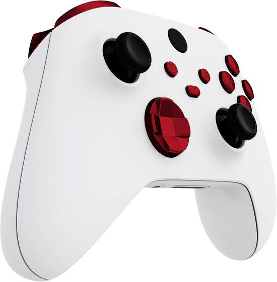 eXtremeRate Buttons Buttons for Xbox Series S X Controller,Replacement Keys Button LB RB LT RT Bumpers Triggers D-pad ABXY Start Back Sync Share for Xbox Series X/S Controller-Chrome Red van eXtremeRate — afbeelding 3