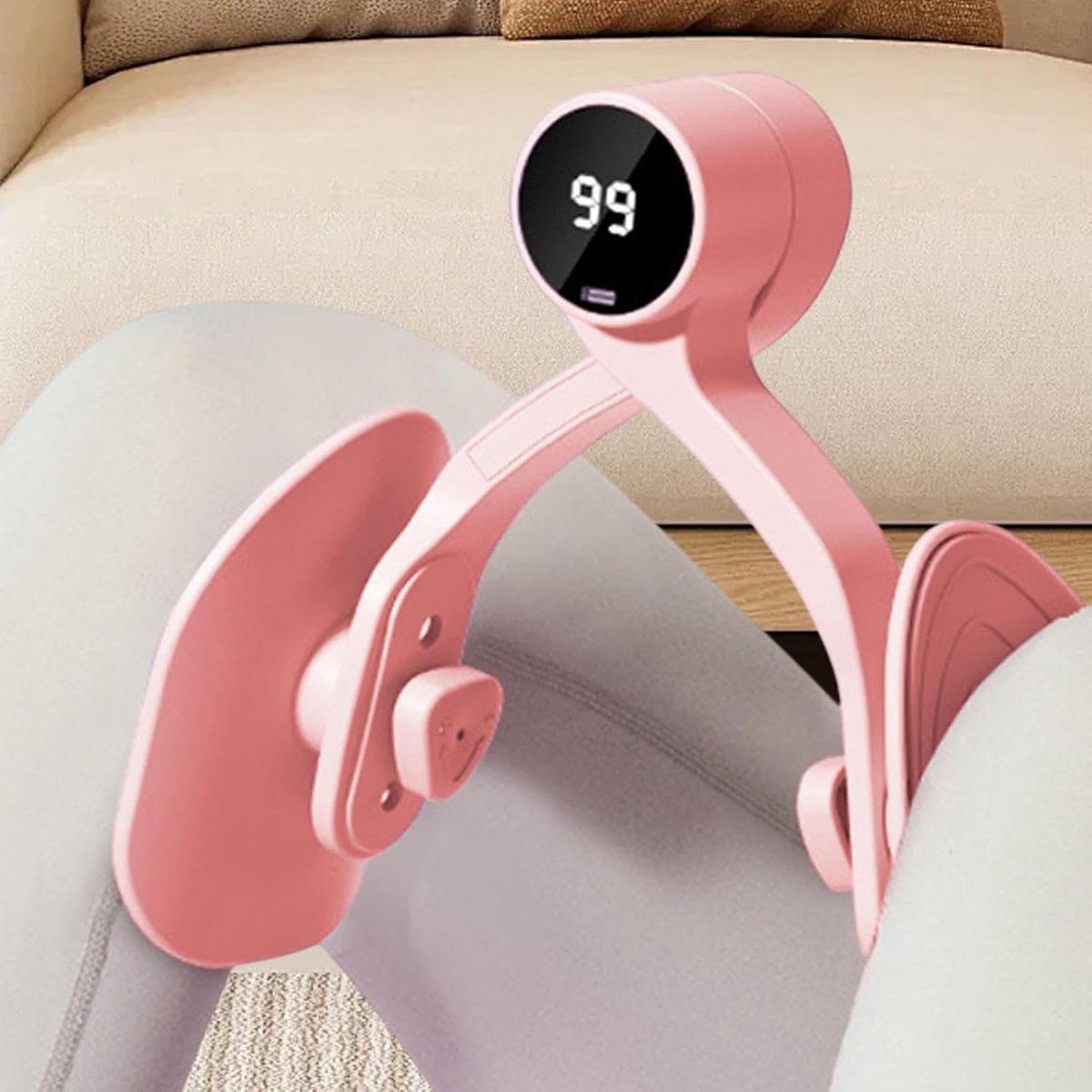 Bekkenbodem Spiertrainer - Dijbeen Trainer - Lichaam Vormgeven - Intelligent Display - 21.5 cm - Roze