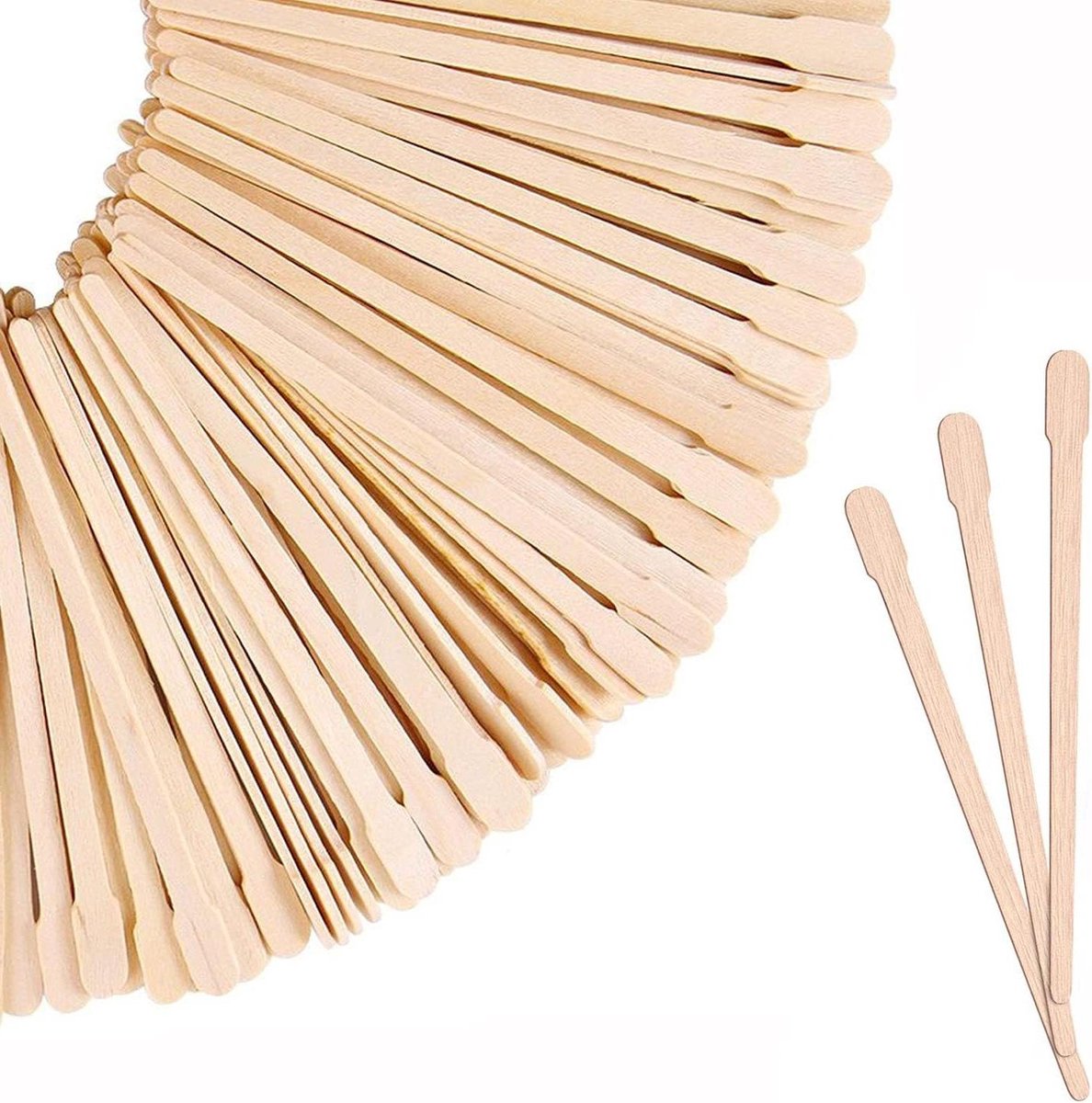 Houten Wax Stokken - Spatels Applicators - Ontharen Harsen - Dubbelzijdig Ontwerp - 200 Stuks - Natuurlijk Hout