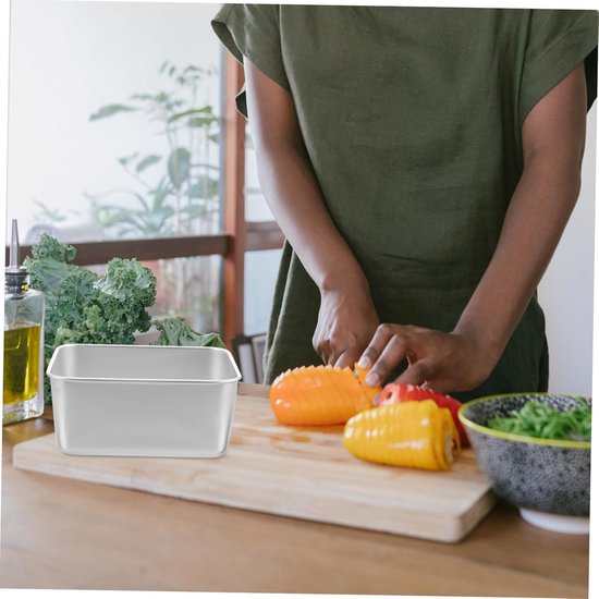 PRETYZOOM 2 Stuks Picknick Schaal Roestvrijstalen Snackbox Honden Drinkbak Metalen Rechthoekige Schaal Maaltijdbereidingscontainers Roestvrijstalen Slakom Kleine Kommen Camping Accessoires — afbeelding 3