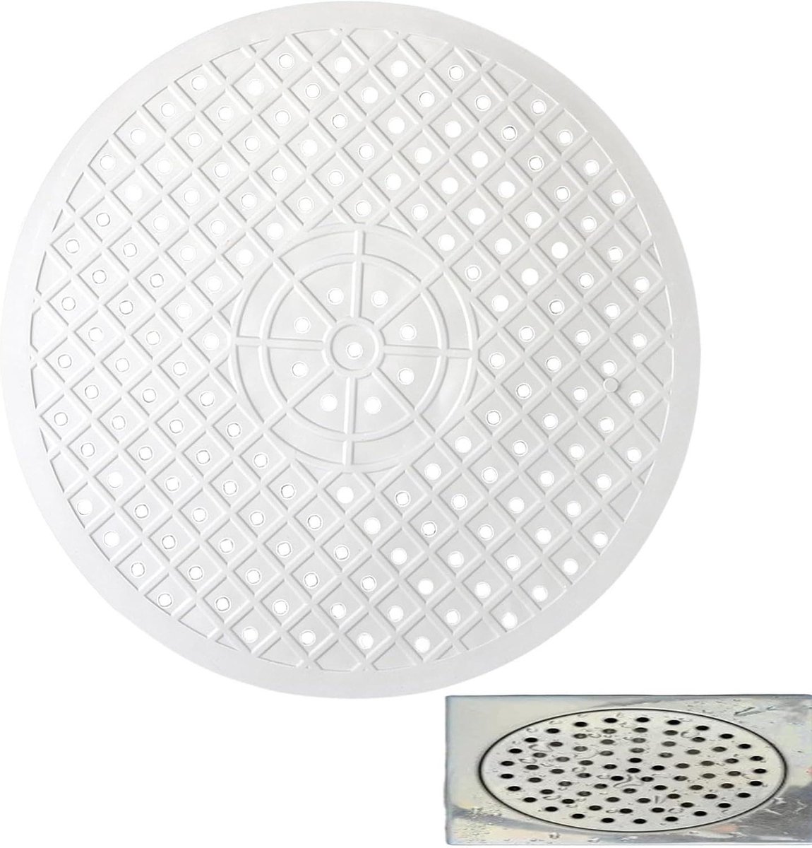 Spoelbak Mat - Onderzetter Afvoer - Bescherming Keuken - Efficiënte Afwatering - 31x31cm - Wit
