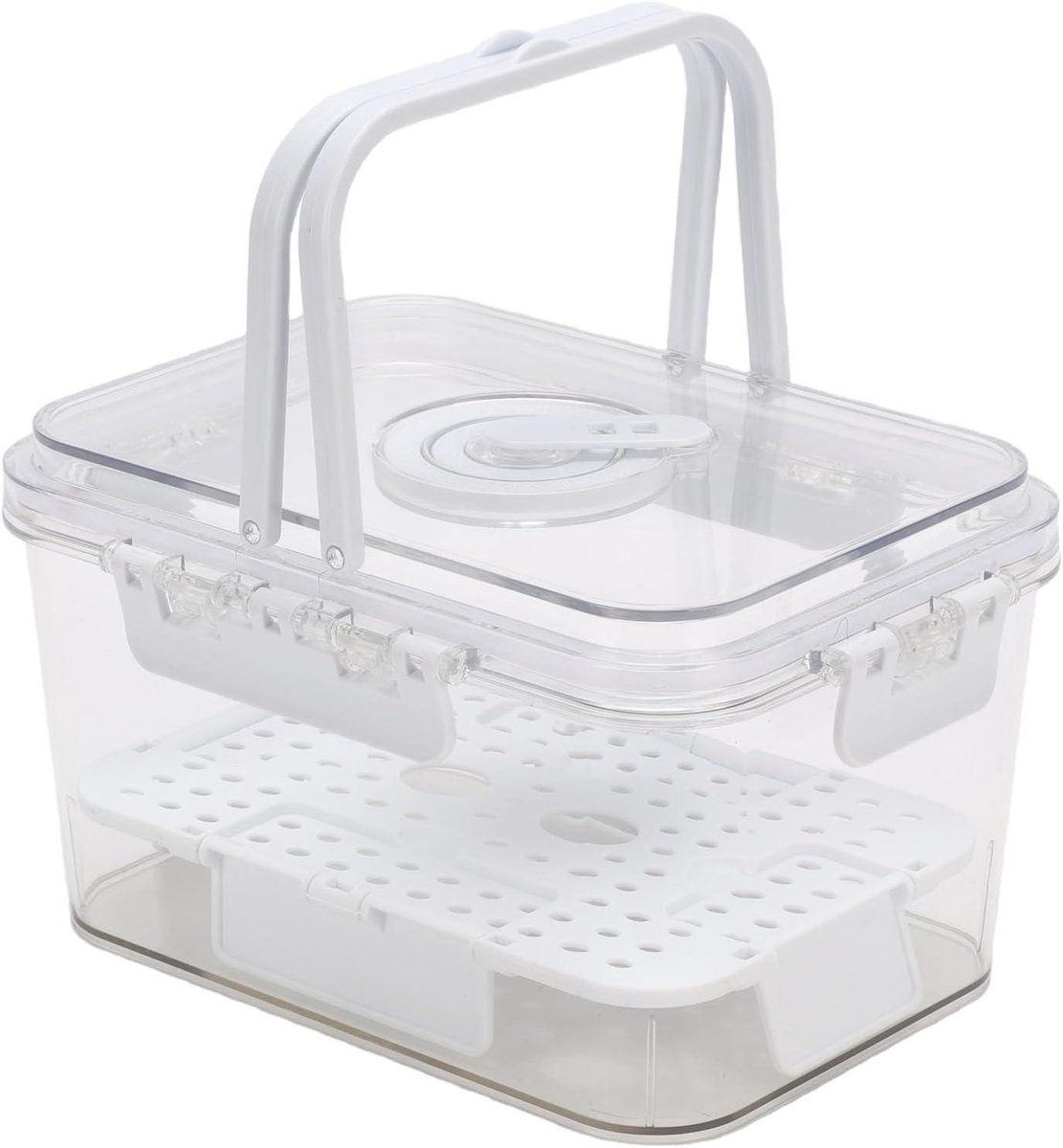 Fruitopslagcontainers - Koelkast Organizer - Verse Producten Bewaren - Verstelbaar IJscompartiment - 24.5cm Lengte - Transparant