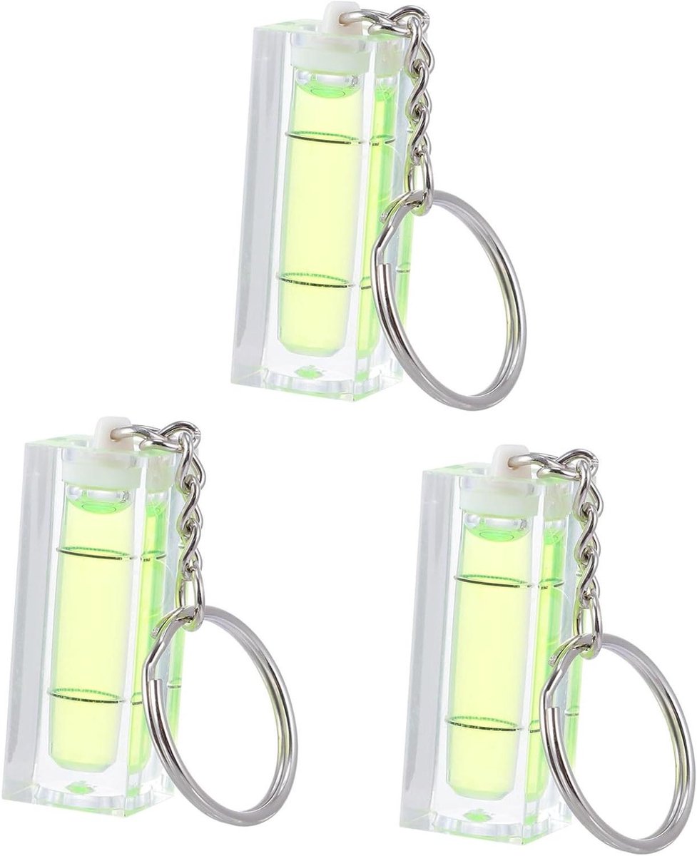 Sleutelhanger Waterpas - Mini Waterpas - Nauwkeurig Meten - Compact Ontwerp - 4 x 1.5 cm - Groen