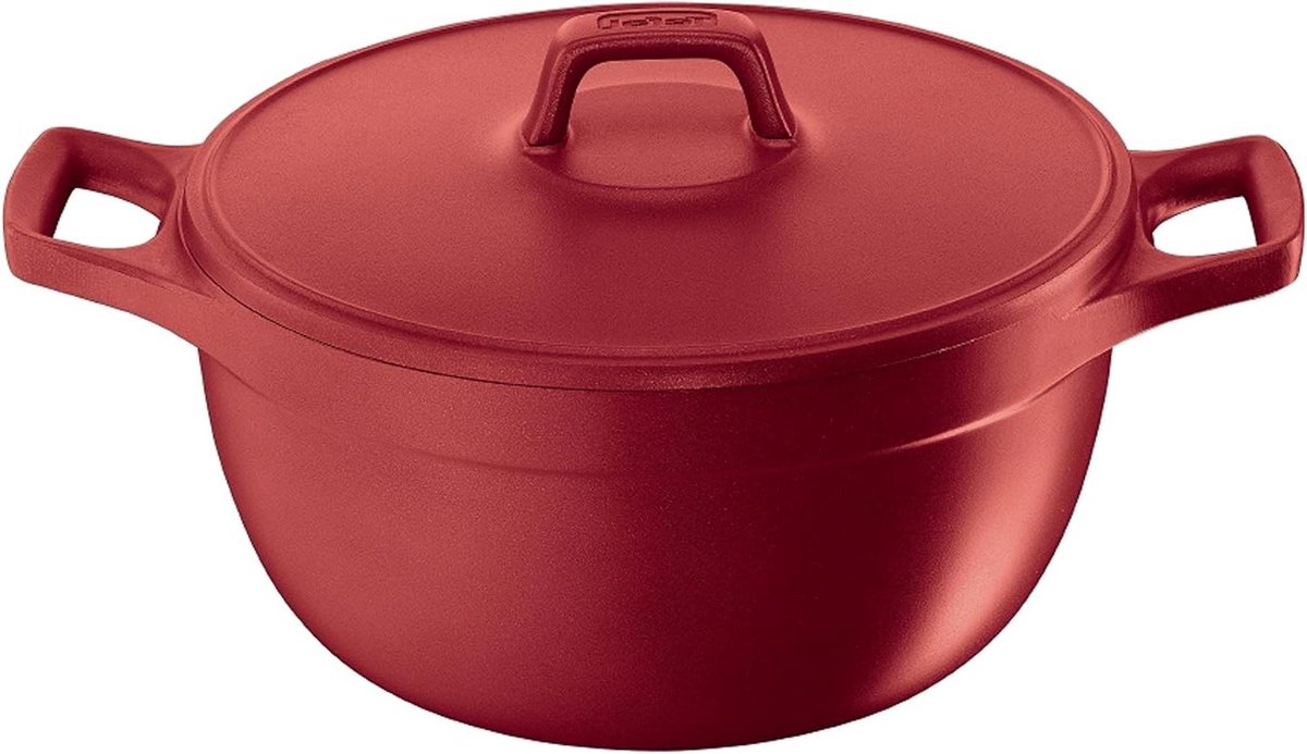 Kookpan Keramiek - Sauspan Inductie - Gelijkmatig Koken - Energie Besparend - 24 cm - Rood