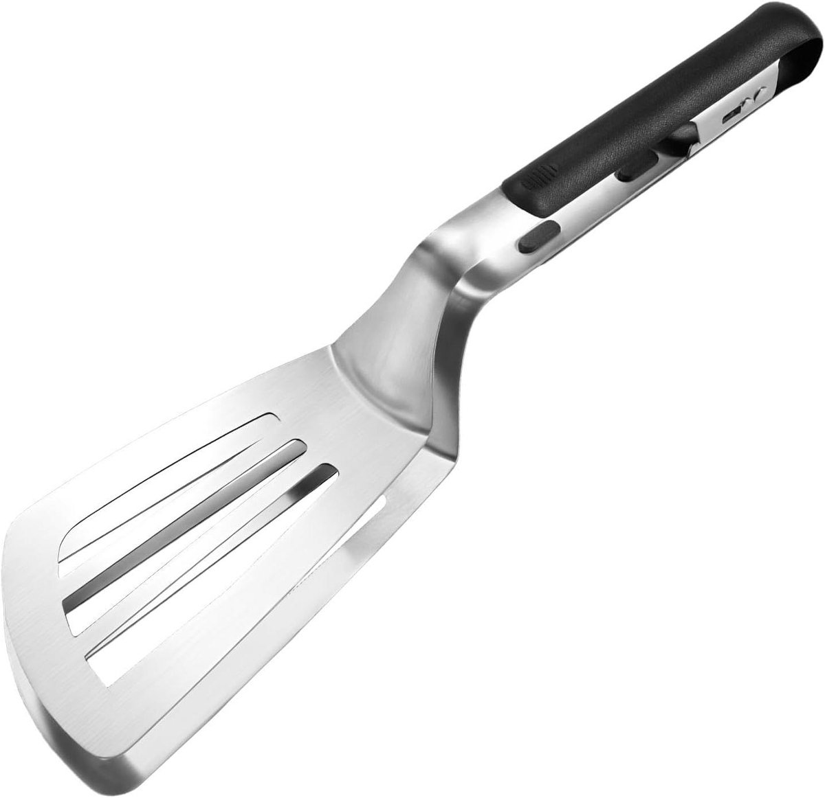 Grillklem Spatel - Keuken Tang - Voedsel Omdraaien - Verlengd Handvat - 33 cm - Zilver