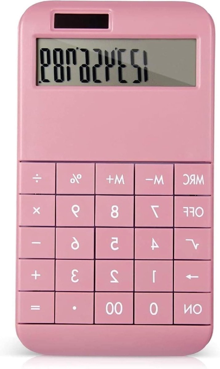 Desktop Rekenmachine - Kantoor Calculator - Dagelijkse Berekeningen - Gemakkelijk Af te Lezen - 254 cm - Roze