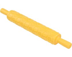 Nikou Plastic fondant deegroller, reliëfroller voor koekjes, koekjes, gebak, taartdecoratie, 38 cm lang, bakgereedschap, doe-het-zelf bakvormen