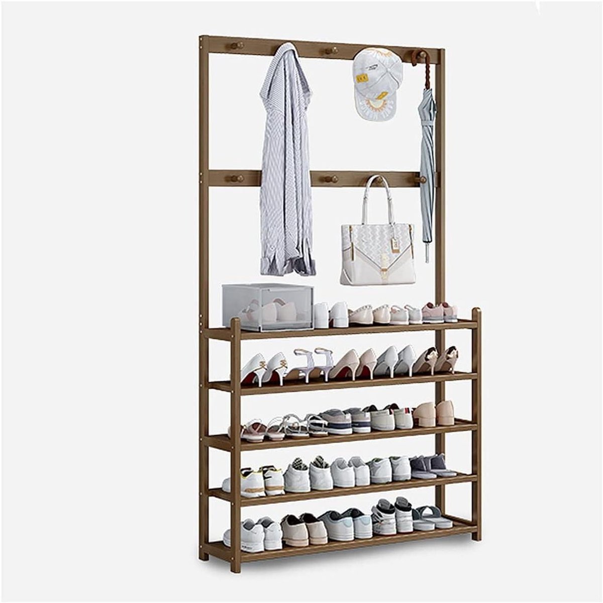 Kapstok Schoenenbank - Halboom Entree - Opbergen Entree - Drie-in-één Ontwerp - 70cm Breed