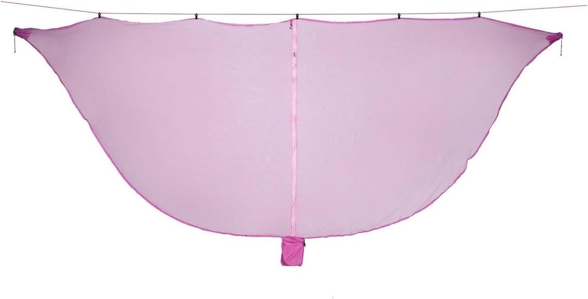 Hangmat met insectennet - Kampeerhangmat outdoor - Ontspannen buiten - Inclusief draagtas - 340 x 140 cm - Roze