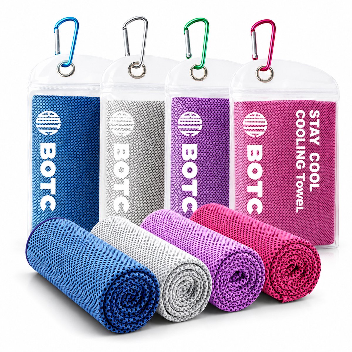 BOTC Towelling Sporthanddoek - Cooling Towel - 100x30cm - 1 set van 4 stuks - Ice Towel - Absorberend - Sneldrogend