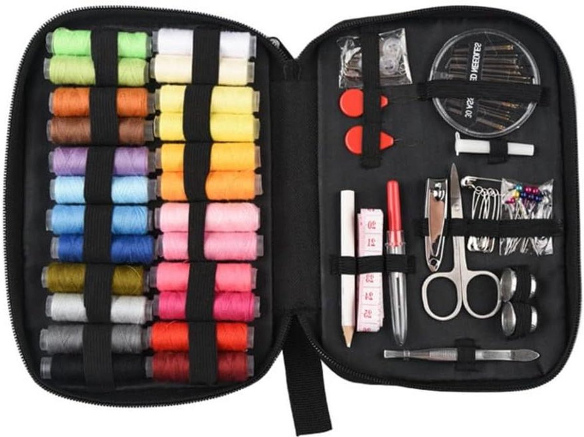 Naaiset - Handwerk Set - Kleding Repareren - 90 Delig - 24 Kleuren - Multicolor