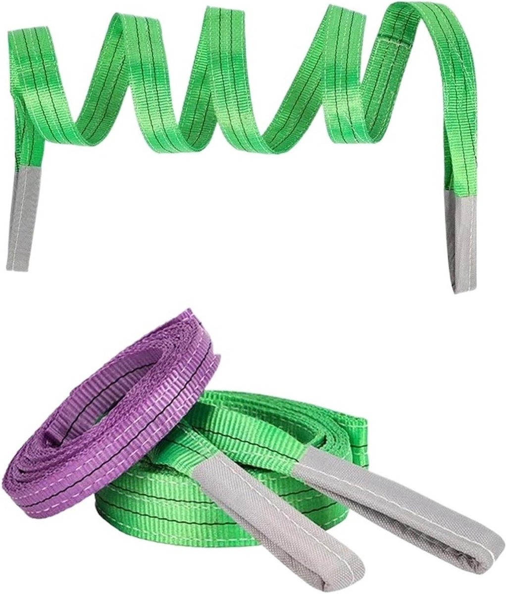 Nylon Hijsband - Touwsluiting - Materiaal Tillen - Hoge Draagkracht - 3 meter - Groen