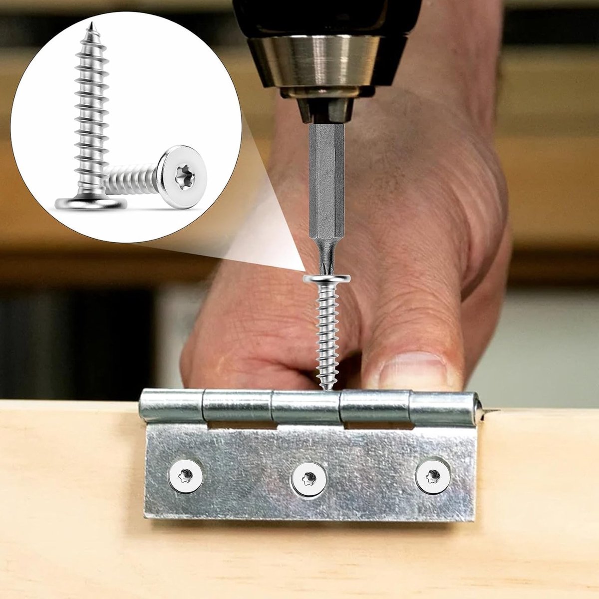 RVS Houtschroeven 30mm - 60 Stuks Zelftappende Torx Schroeven voor Meubels en Vloeren