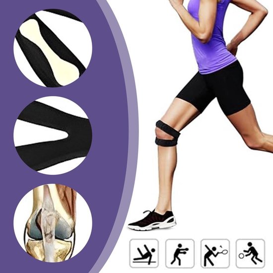 Ondersteuning voor de Knie met Dubbele Patella - Compressiebandage voor Pijnverlichting bij Hardlopen, Voetbal en Tennis — afbeelding 3