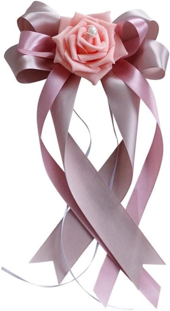 Strik en lint, 6 stuks auto strikken bloemen versiering decoratie for bruiloft auto achteruitkijkspiegel deurklink stoel terug bloem decoratie bruiloft arrangement 12#