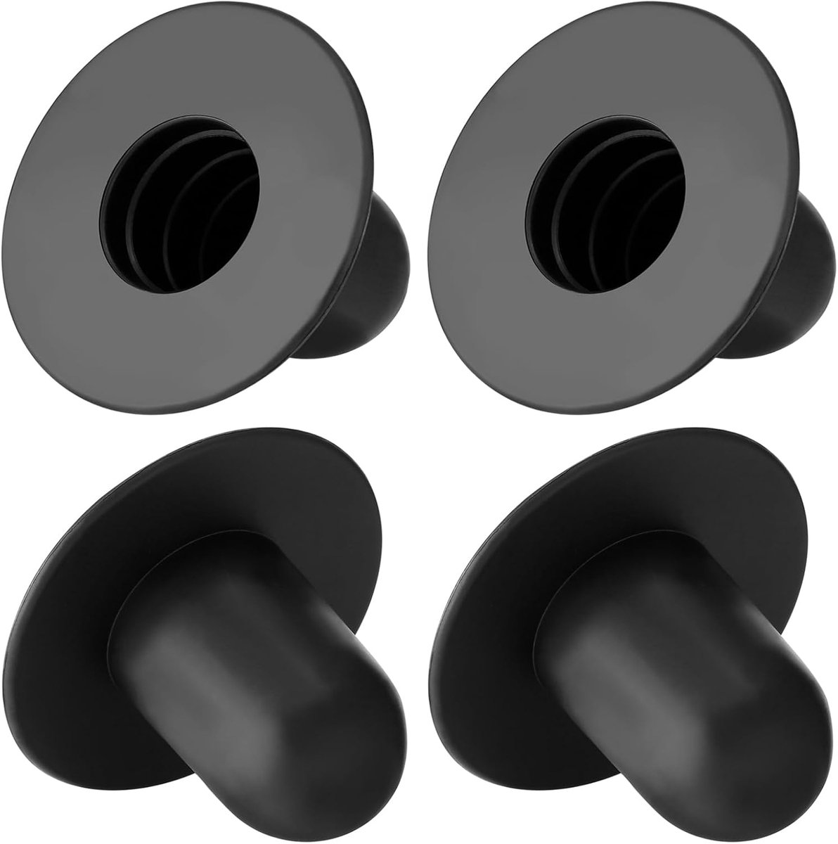 Set van 4 afdichtpluggen voor filtergaten van zwembadpompen, geschikt voor bovengrondse zwembaden, geschikt voor Intex-zwembaden (zwart)