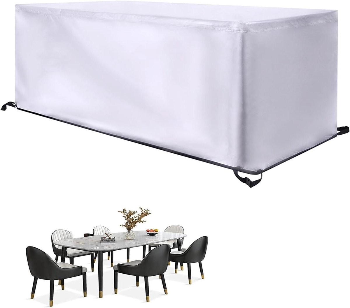 Tafelhoes Buiten - Terrasmeubelhoezen - Tuinmeubilair Beschermen - Verbeterd Waterdicht - 200 x 170 x 50 cm - Zilver