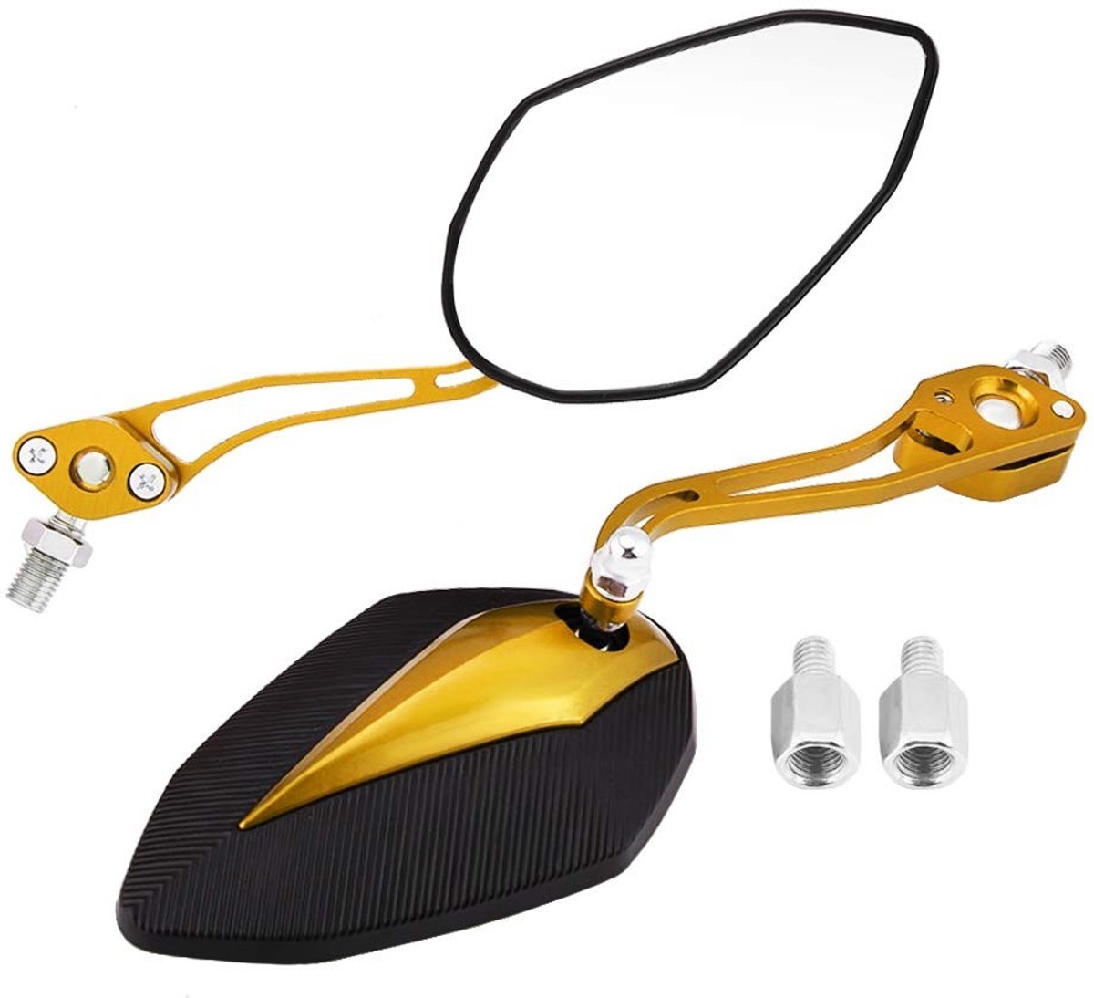 Dailygoods - Dailygoody - Motorfiets achteruitkijkspiegel - Universele spiegels - Duurzaam en botsingsbestendig - Geel - Achteruitkijkspiegel - Verbeter zicht - Ge..