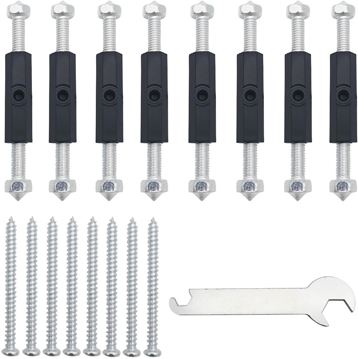 Dailygoods - Dailygoody - 86 Type Schakelaarcontactdoos - Reparatieset - Verstelbare lengte - Schroeven set - Wandmontage - Geschikt voor reparatie - Zwart