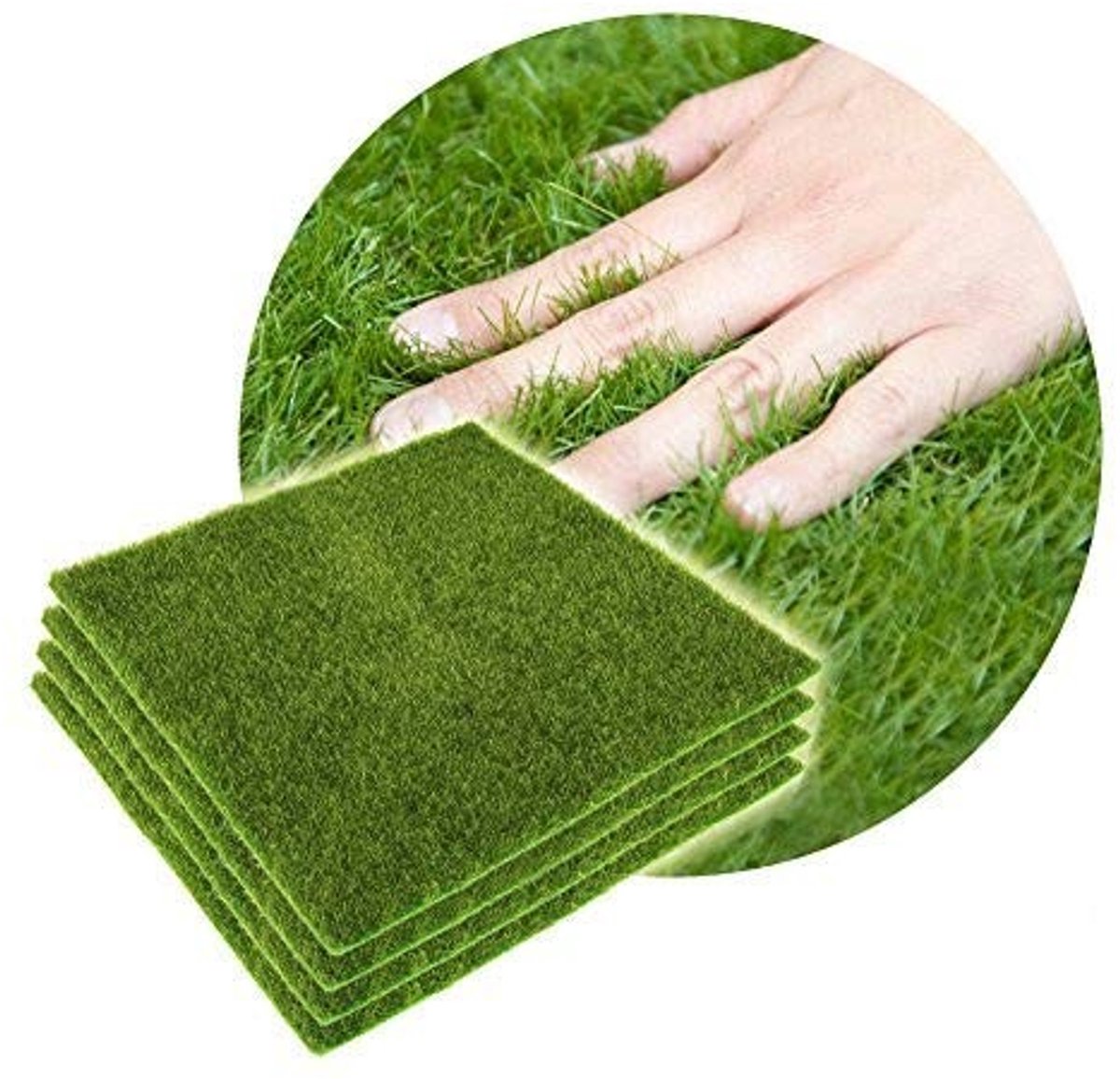 Dailygoods - Dailygoody - Kunstgras Tapijt - Groen - Eco-vriendelijk - Perfect voor Binnen en Buiten - 15x15 cm - Decoratie voor Tuin en Balkon