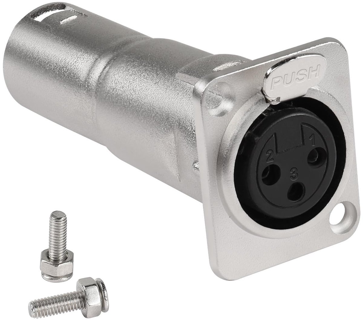 Dailygoods - XLR Vrouwelijk naar Mannelijke Panel Mount Adapter, 3-Pin