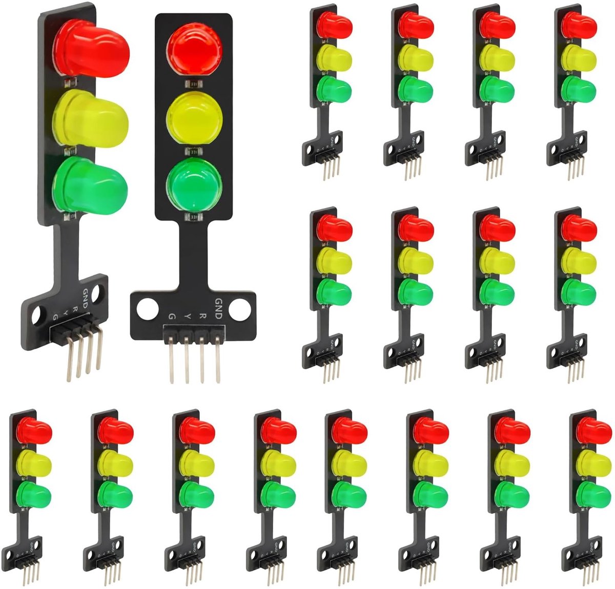 Dailygoods - 18 Stuks LED Stoplichtmodule voor DIY Projecten
