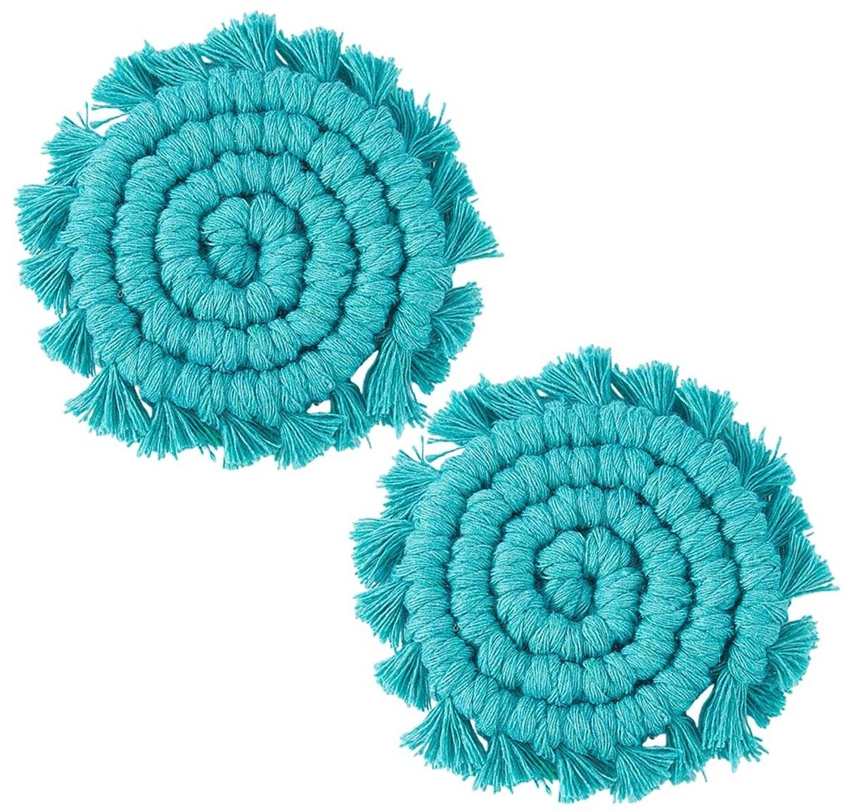 Dailygoods - 2 Stuks Geweven Katoenen Onderzetters in Boho-Stijl