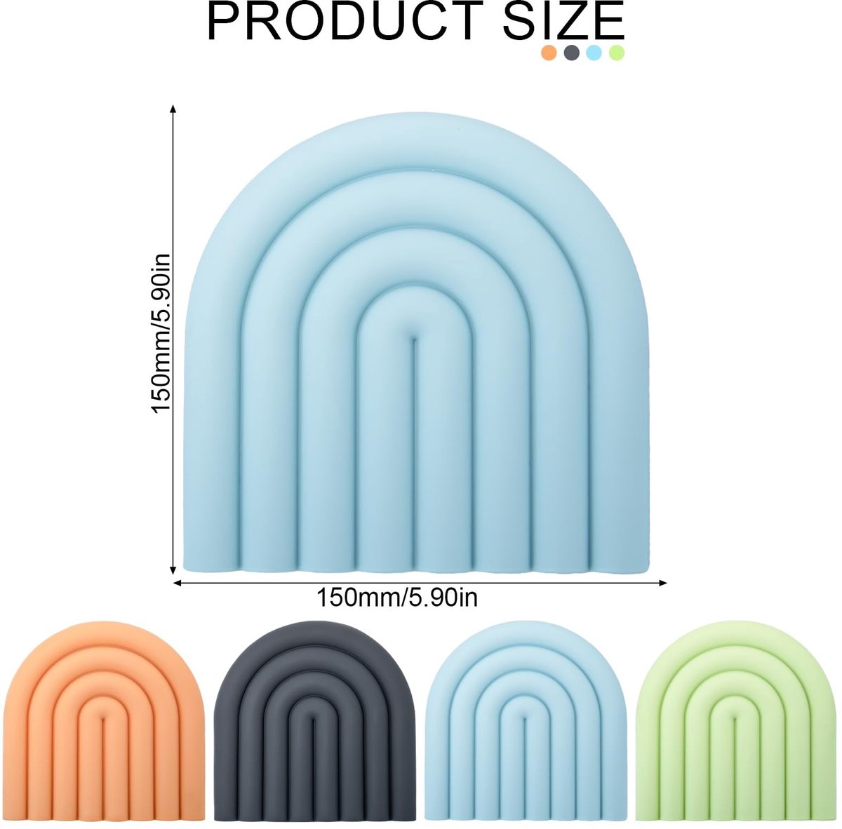 Dailygoods - Silicone Hittebestendige Pannenonderzetters Set van 4 Regenboogkleuren