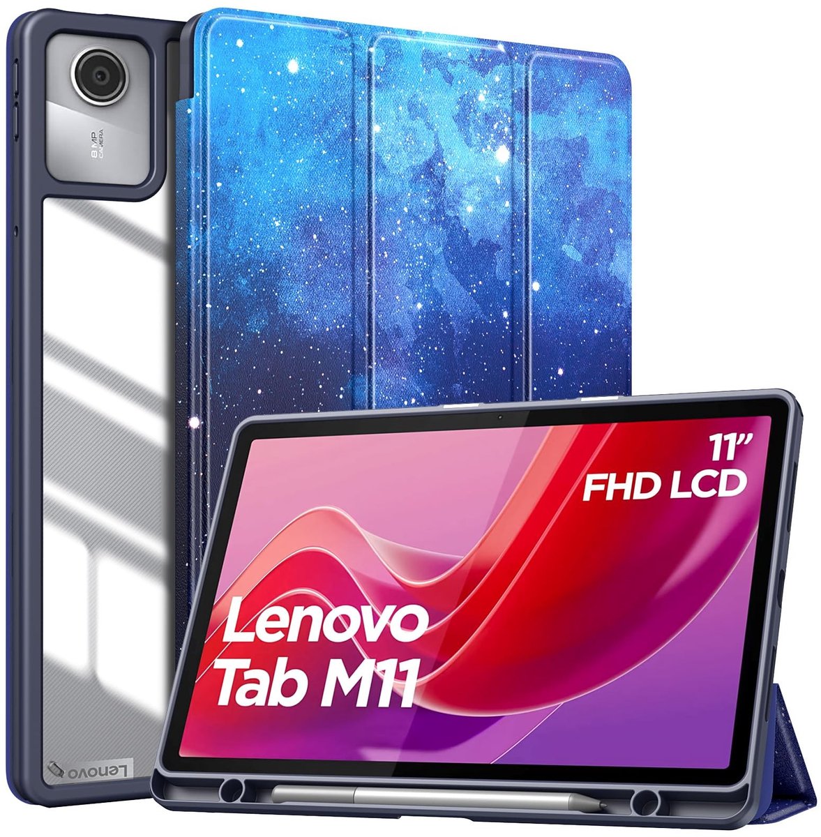 Dailygoods - Ultra Dunne Tabletcover voor Lenovo Tab M11 met Stylus Slot