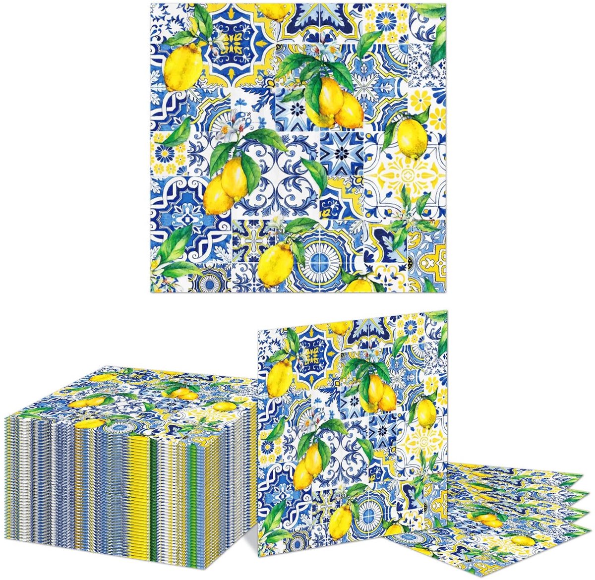 Dailygoods - 40 Stuks Citroen Papieren Servetten voor Feestdecoratie