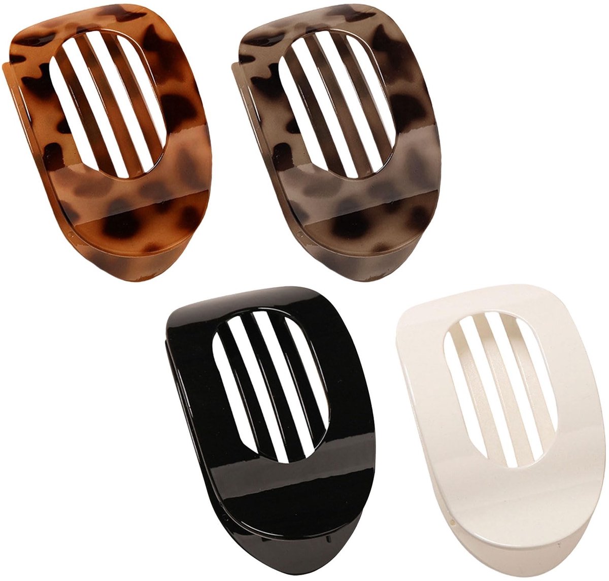 Dailygoods - Platte Haarclips voor Dames met Sterke Grip (4 Stuks)