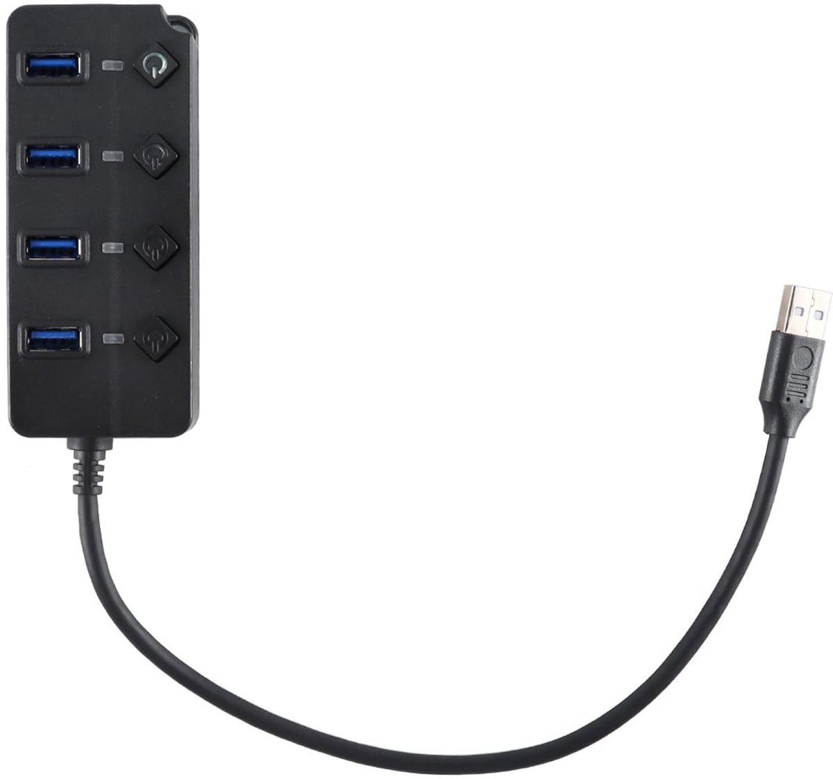 Dailygoods - USB Hub 4 Poort Splitter met Onafhankelijke Schakelaars