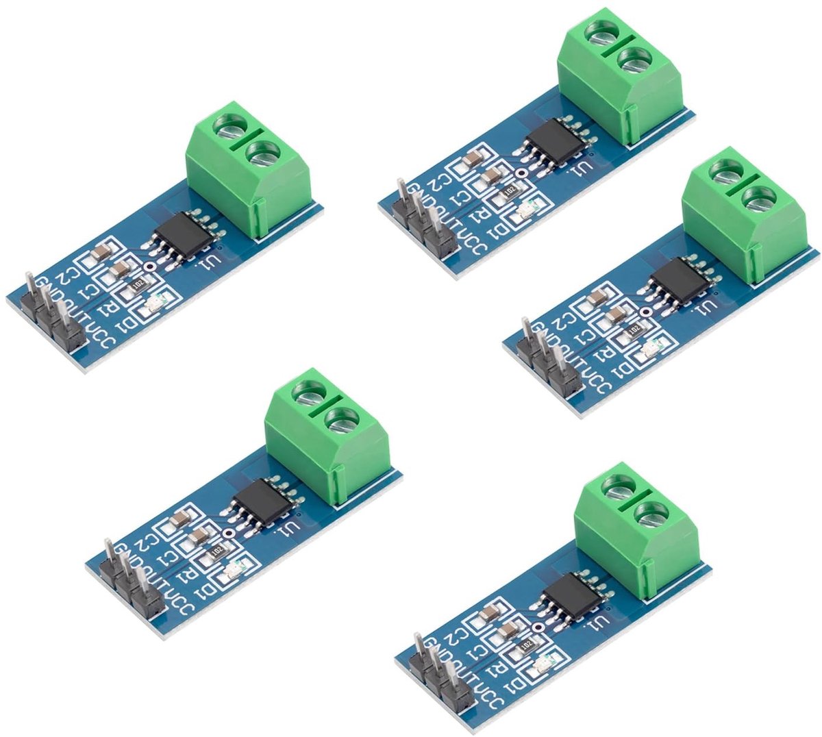 Dailygoods - Set van 5 ACS712 Stroomsensoren voor Arduino (5A)